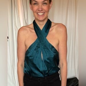 Amanda Uprichard key hole holster top in mallard